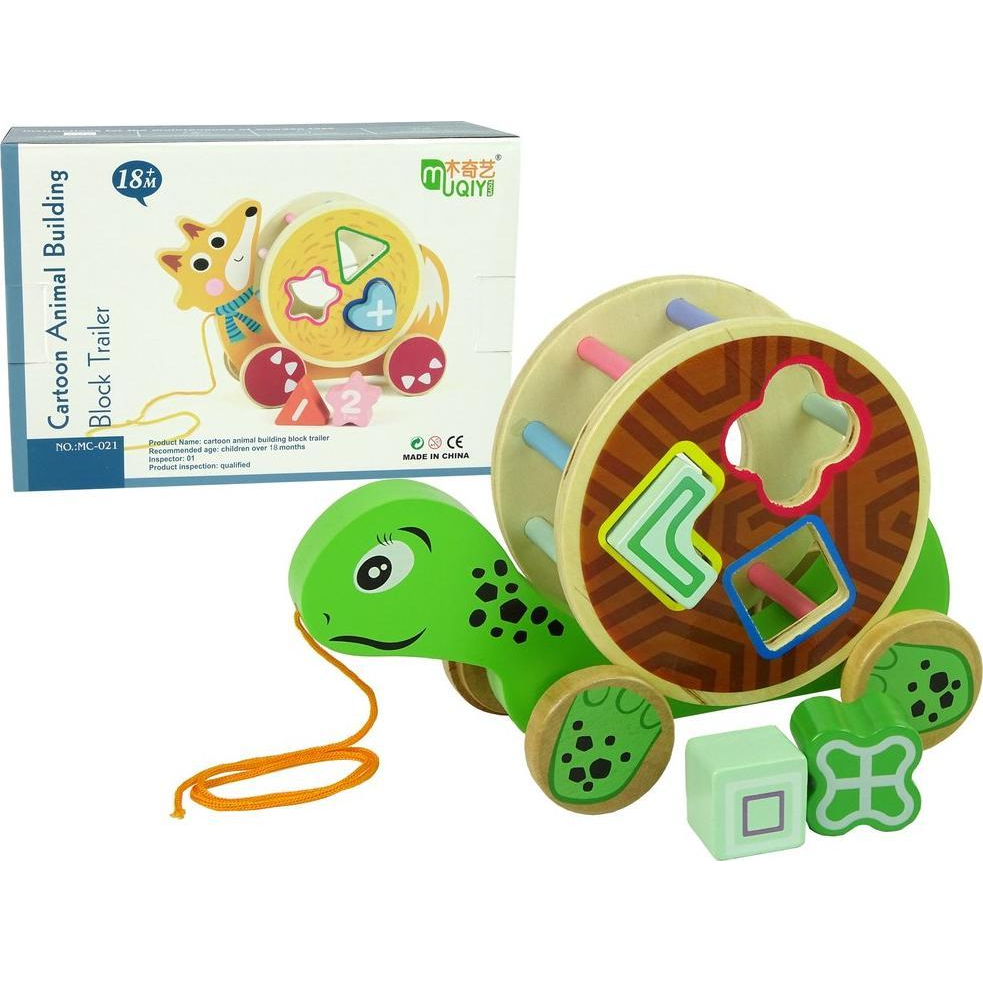 Teknős Teknős Húzó Kerék Szorter Fa Blokkok (10165)