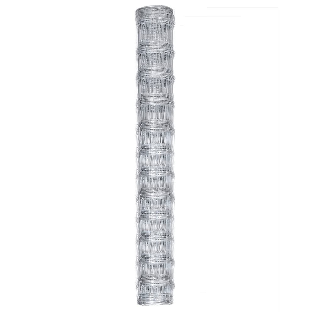 ezüstszínű horganyzott acél kerti kerítés 50 x 1,25 m (149514)