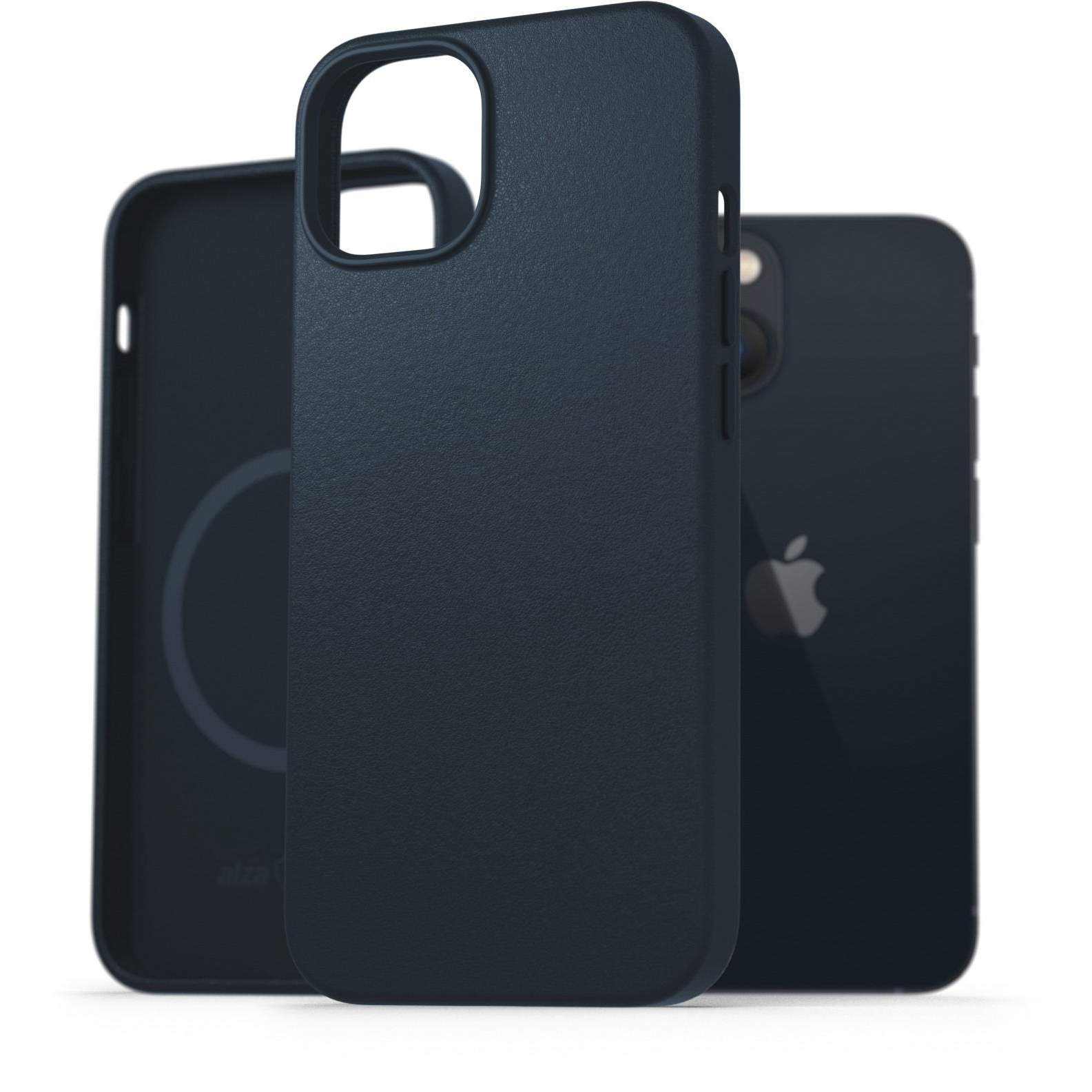 AlzaGuard Genuine Leather iPhone 13 MagSafe kék tok (AGD-GLCM0003L)