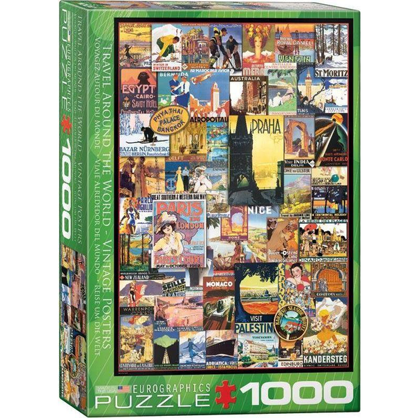 Eurographics Puzzle 1000 Stare plakaty - Podróż dookoła świata
