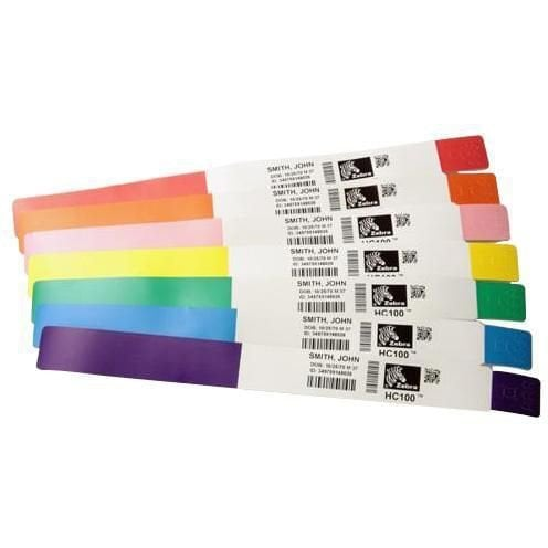 Wristband, Polypropylene, 1x10in (25.4x254mm)| Direct thermal, Z-Band Splash, Adhesive closure, 1in (25.4mm) core, 350/roll, 4/box, Pin