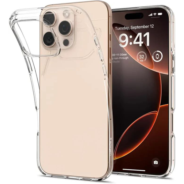 Carcasa Spigen Liquid Crystal compatibila cu iPhone 16 Pro Max Crystal Clear