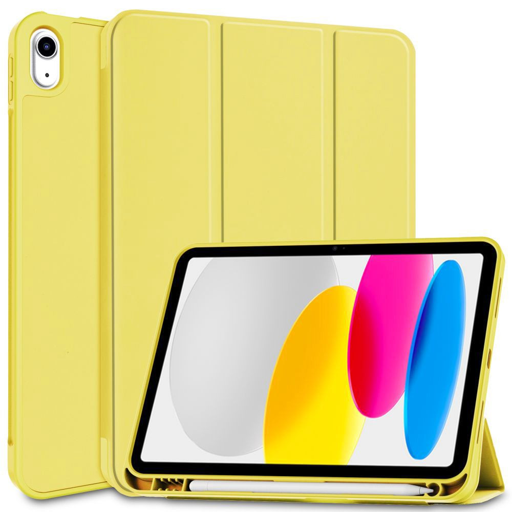 Apple iPad 10.9 (2022), mappa tok, Apple Pencil tartóval, Smart Case, sárga (136742)