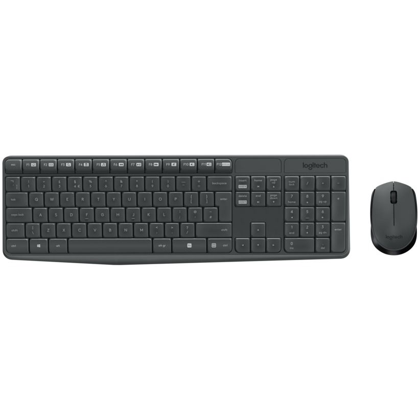 Logitech MK235 Wireless Combo billentyűzet + egér Black DE (920-007905)