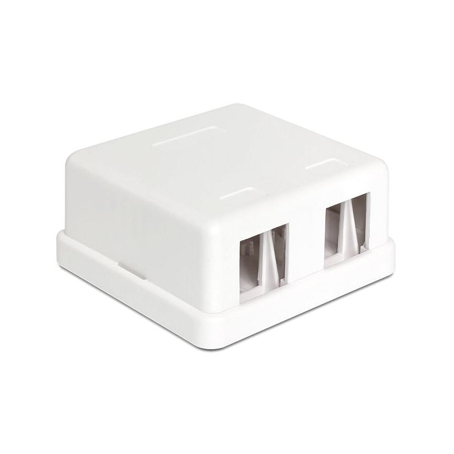 DeLOCK Keystone 2 portos falra szerelhető doboz (86207)
