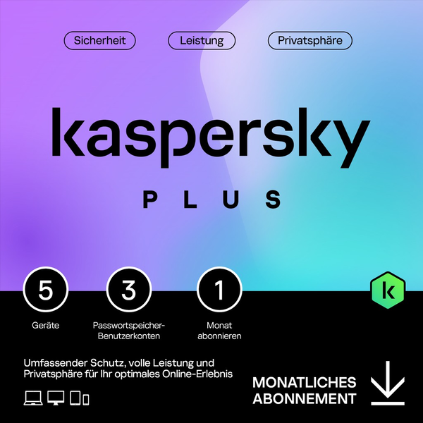 Kaspersky Plus – 5 Eszköz, 1 Hónap