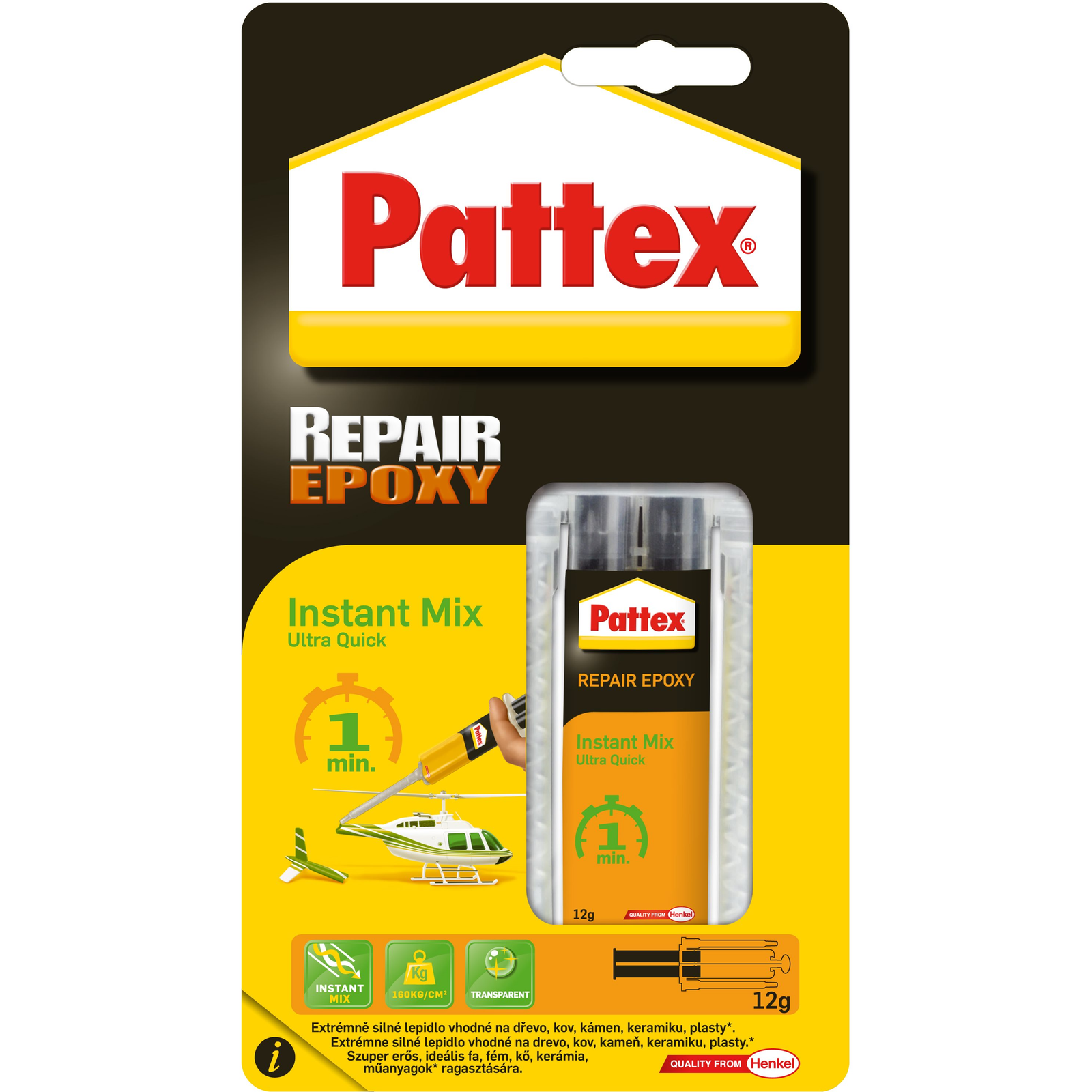 PATTEX Repair Epoxy Ultra Quick - epoxi, 1min, 12g (9000100671255)