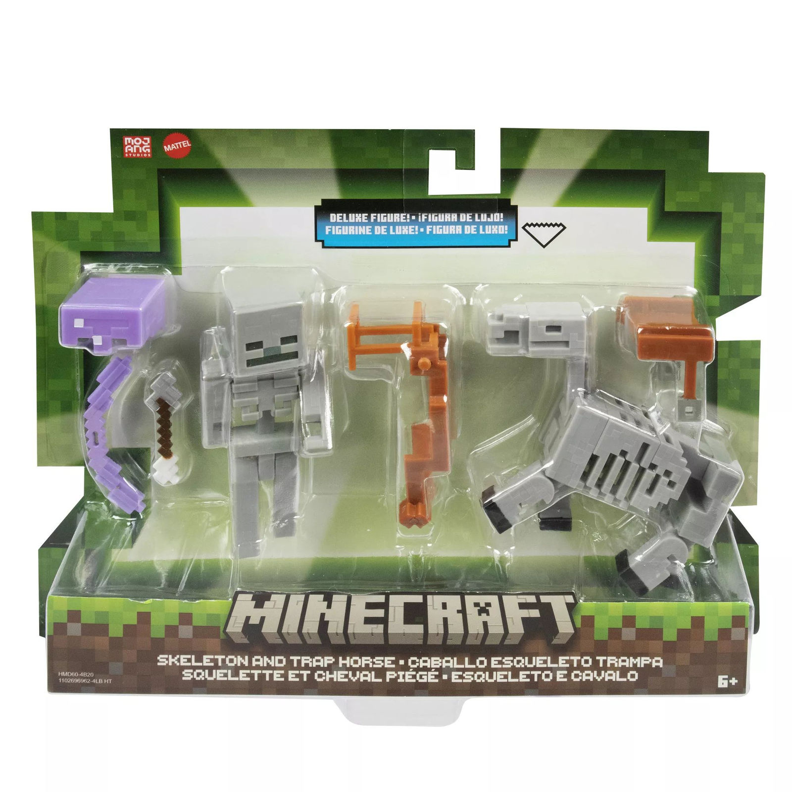 Mattel Minecraft: Craft-a-Block dupla csomag - Csontváz és csontváz ló figura (GTT53)