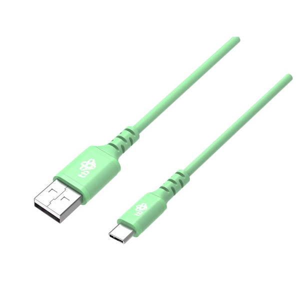 TB USB-A apa - USB-C apa 2.0 Adat és töltőkábel - Zöld (1m)