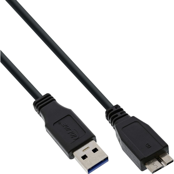 InLine 4043718153800 cavo USB USB 3.2 Gen 1 (3.1 Gen 1) 2 m USB A Micro-USB B Nero