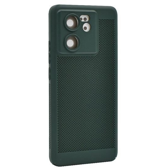 Gigapack Xiaomi 13T Pro légáteresztő, lyukacsos műanyag tok sötétzöld (GP-151559) (GP-151559)