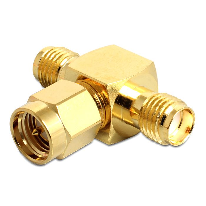 Delock SMA jack > SMA dugó > SMA jack T-alakú adapter (88711) (DL88711)