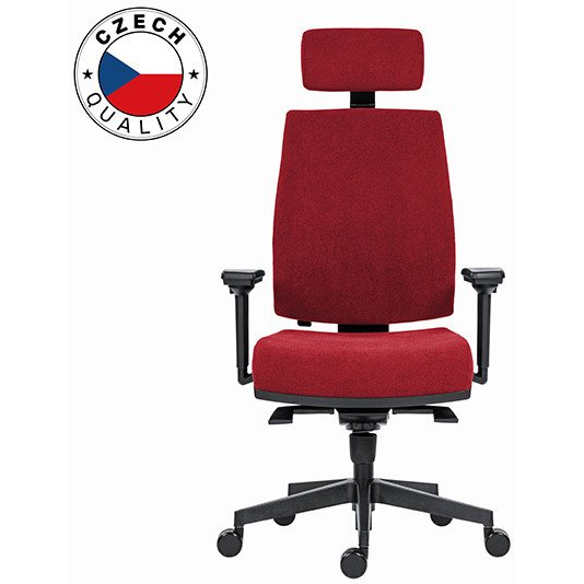 Krzesło biurowe Powerton Ergonomiczny fotel biurowy Jana, Czerwony
