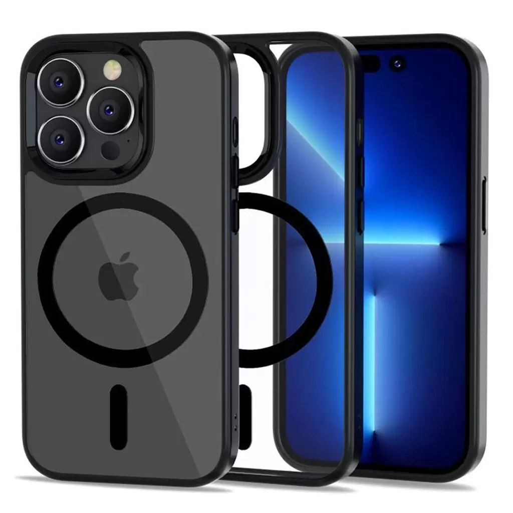 Tech-Protect Magmat Apple iPhone 14 Pro Magsafe tok átlátszó-fekete (925481) (TechProtect925481)