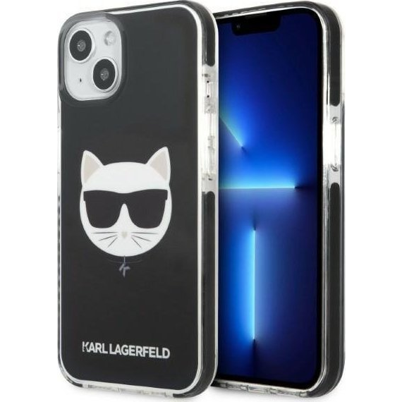 Karl Lagerfeld Choupette Head TPE szilikon hátlap tok Apple iPhone 13 mini, fekete (KLD1384)