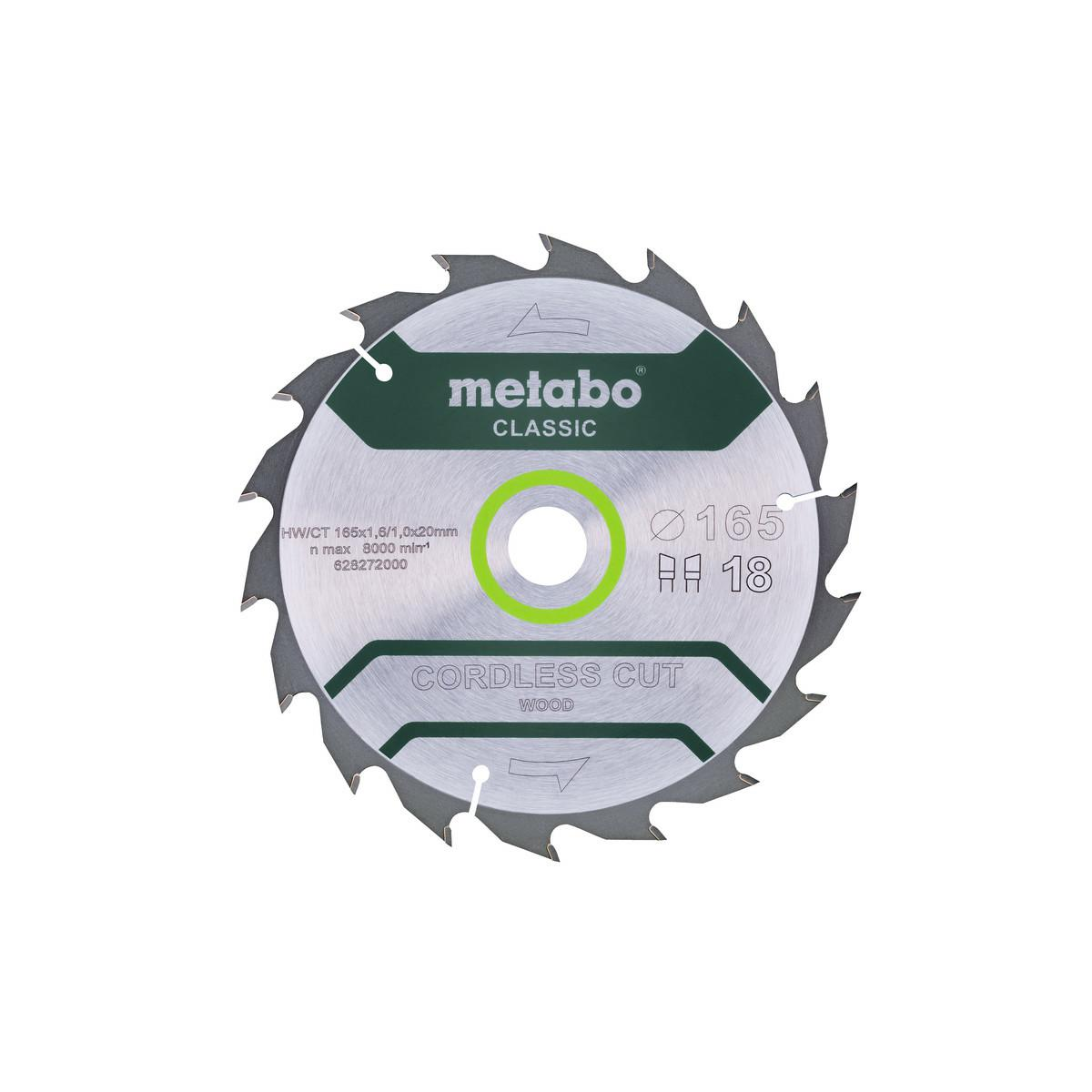 METABO KÖRFŰRÉSZ HW/CT 165x20x18z CORDLESS CUT WOOD CLASSIC (628272000)