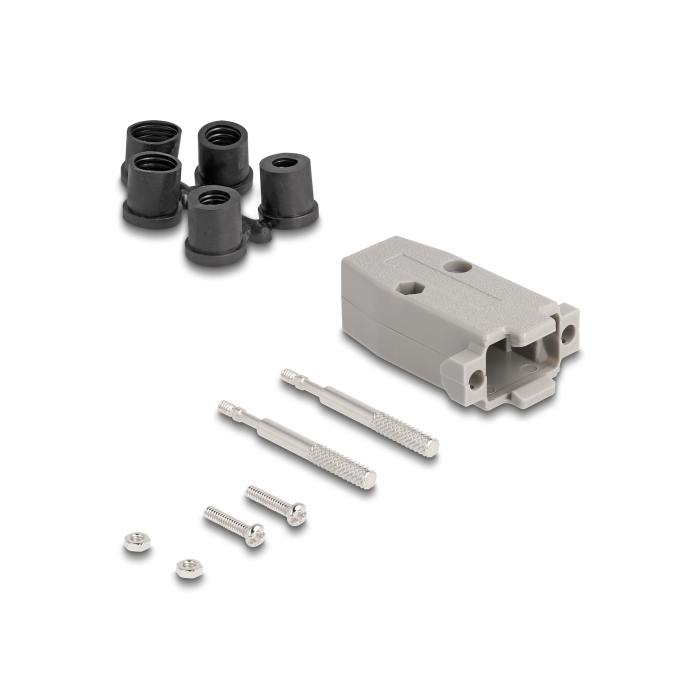 Delock D-Sub műanyag keret 9 tűs apához / anyához gumi lezárókkal (67030) (67030)