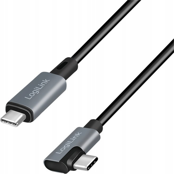 USB-C 2.0(M) 90Â° <> USB-C(M) 2.0m LogiLink 100W zwart