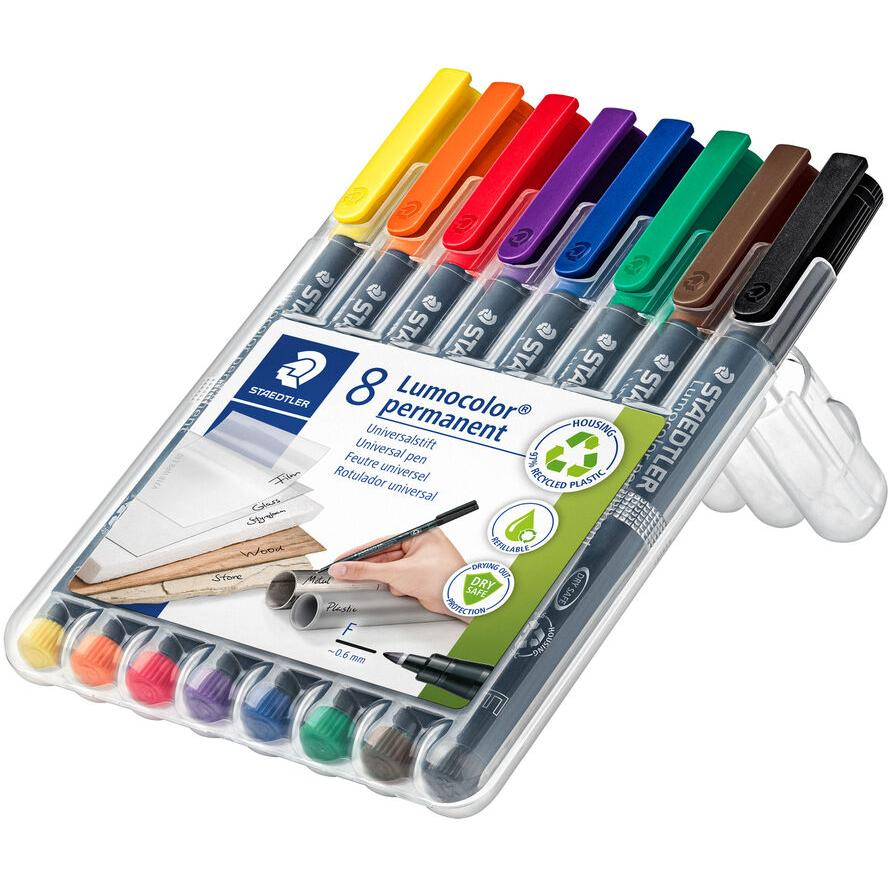 Staedtler Lumocolor 318 F 0.6 mm Alkoholos marker készlet - 8 különböző szín (318 WP8)