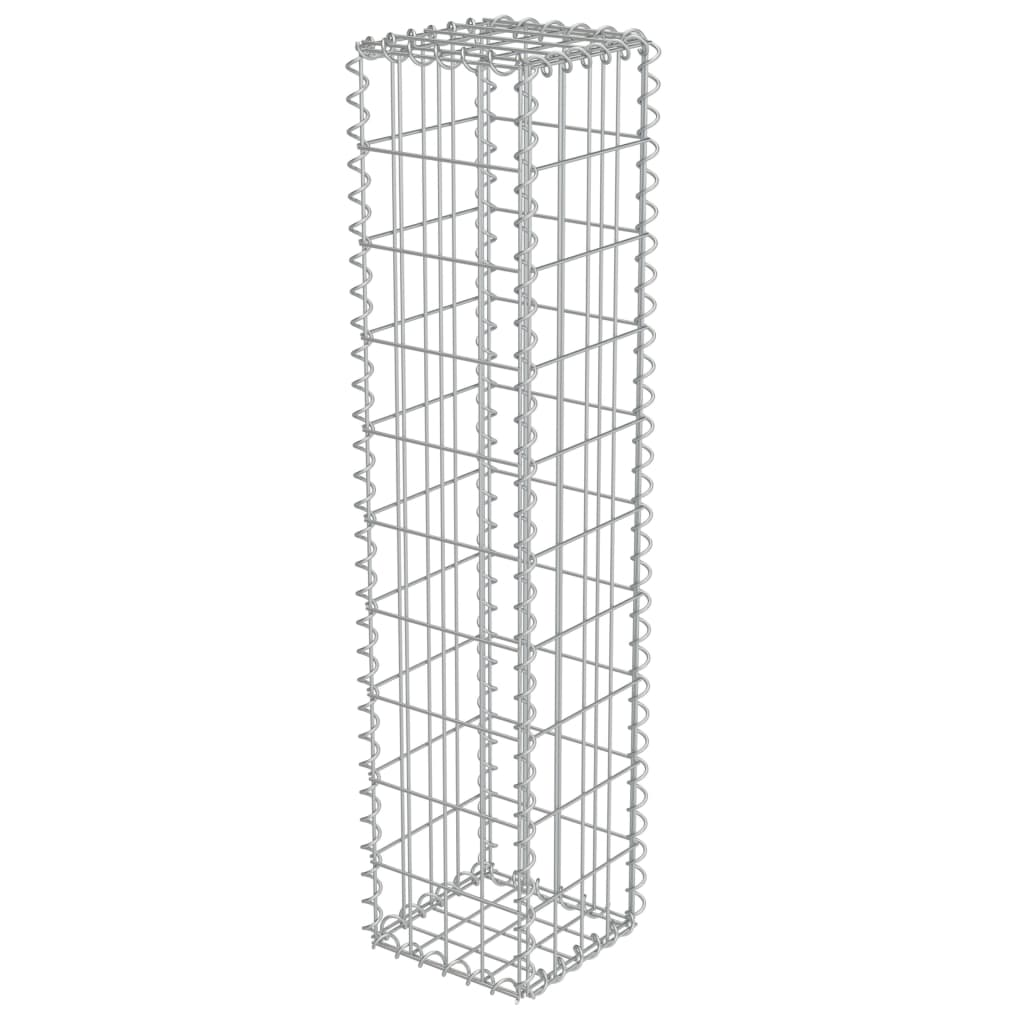 horganyzott acél gabion fal fedéllel 20 x 20 x 100 cm (143575)