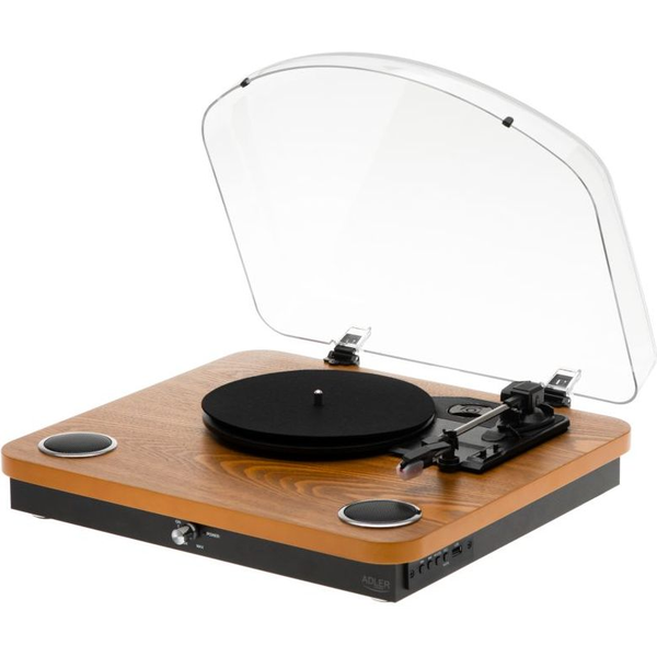 Gramofon Adler s Bluetooth 5.4, USB, keramická vložka, 3 rychlosti