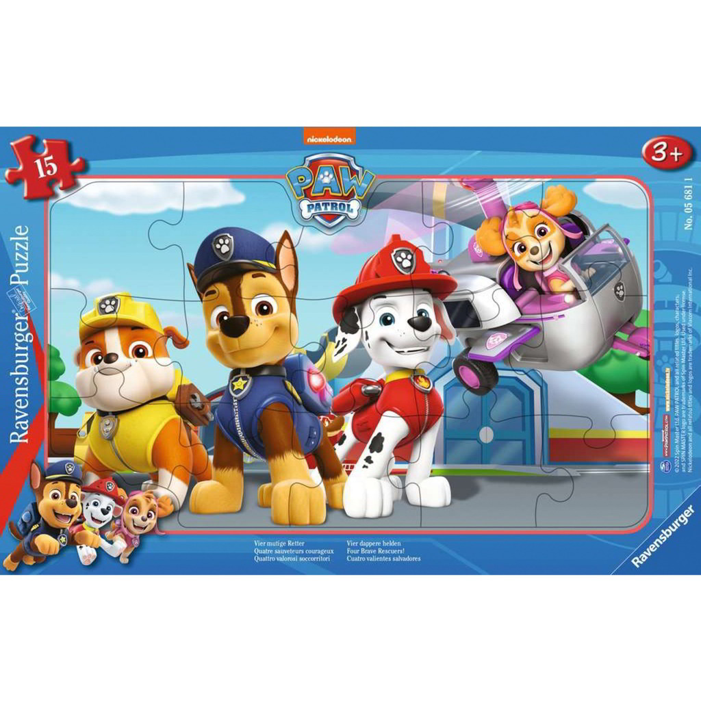 Ravensburger Mancs Őrjárat négy bátor hőse - 15 darabos keretes puzzle (05681)