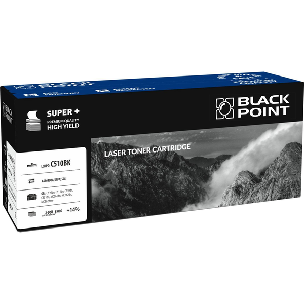 Черна касета за принтер Black Point LCBPOC510BK, съвместима с OKI