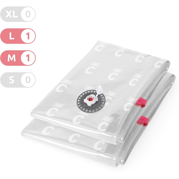 Compactor Bag Aspispace vákuumos tárolózsákszett 1 x M 70 liter + 1 x L 120 liter, 2 db