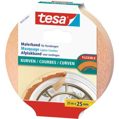 Tesa KURVEN (56533-00001-02) Krepp szalag Bézs (H x Sz) 25 m x 25 mm 1 db (56533-00001-02)