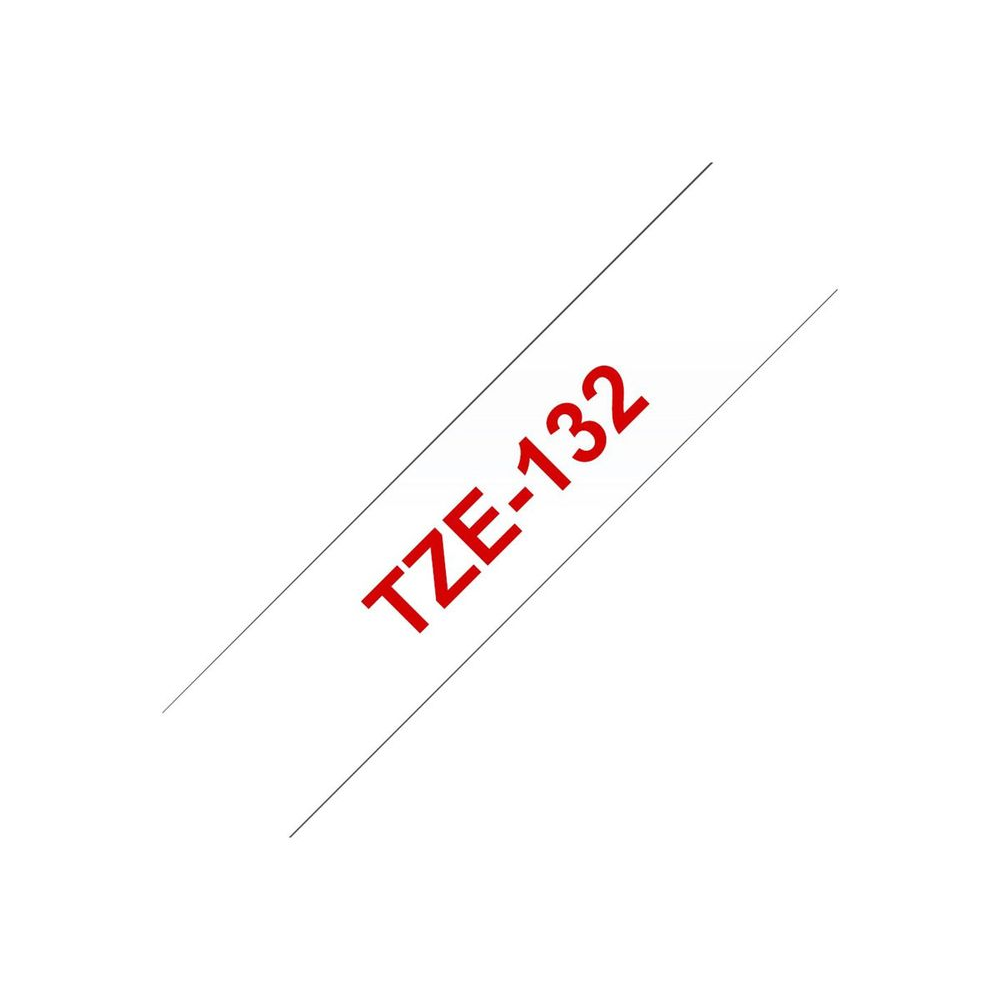 Brother TZe-132 címkéző szalag Áttetsző alapon vörös (TZE132)