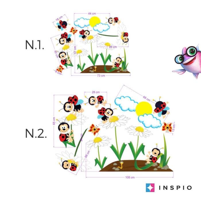 Falmatricák - Katica bogár N.2 - 115x204cm (3521f)