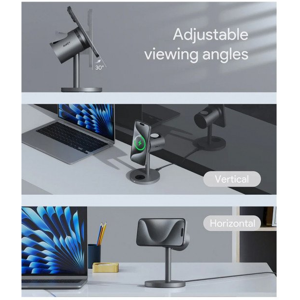 Aukey indukciós akkutöltő 3 A MagFusion Pro LC-MC311A Kimenetek Mágneszár (LC-MC311A)