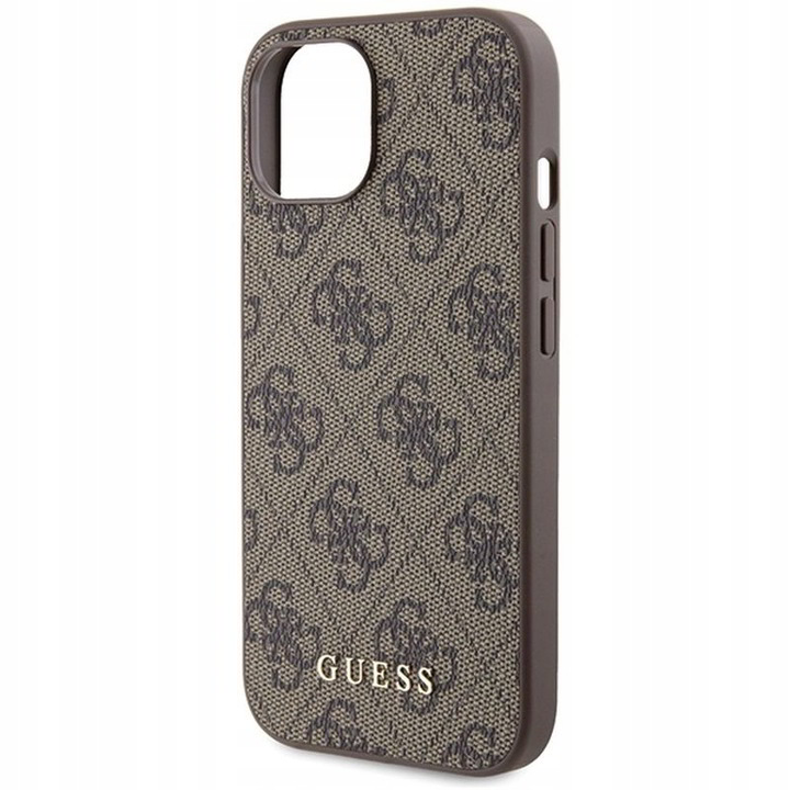 Guess 4G Metal Gold Logo Apple iPhone 15 Tok - Barna (GUHCP15SG4GFBR)