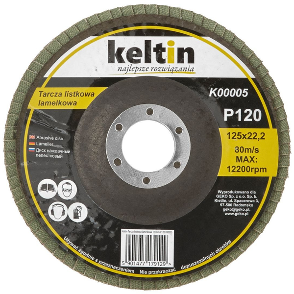 KELTIN Tarcza listkowa lamelkowa 125mm P120 (10/200)