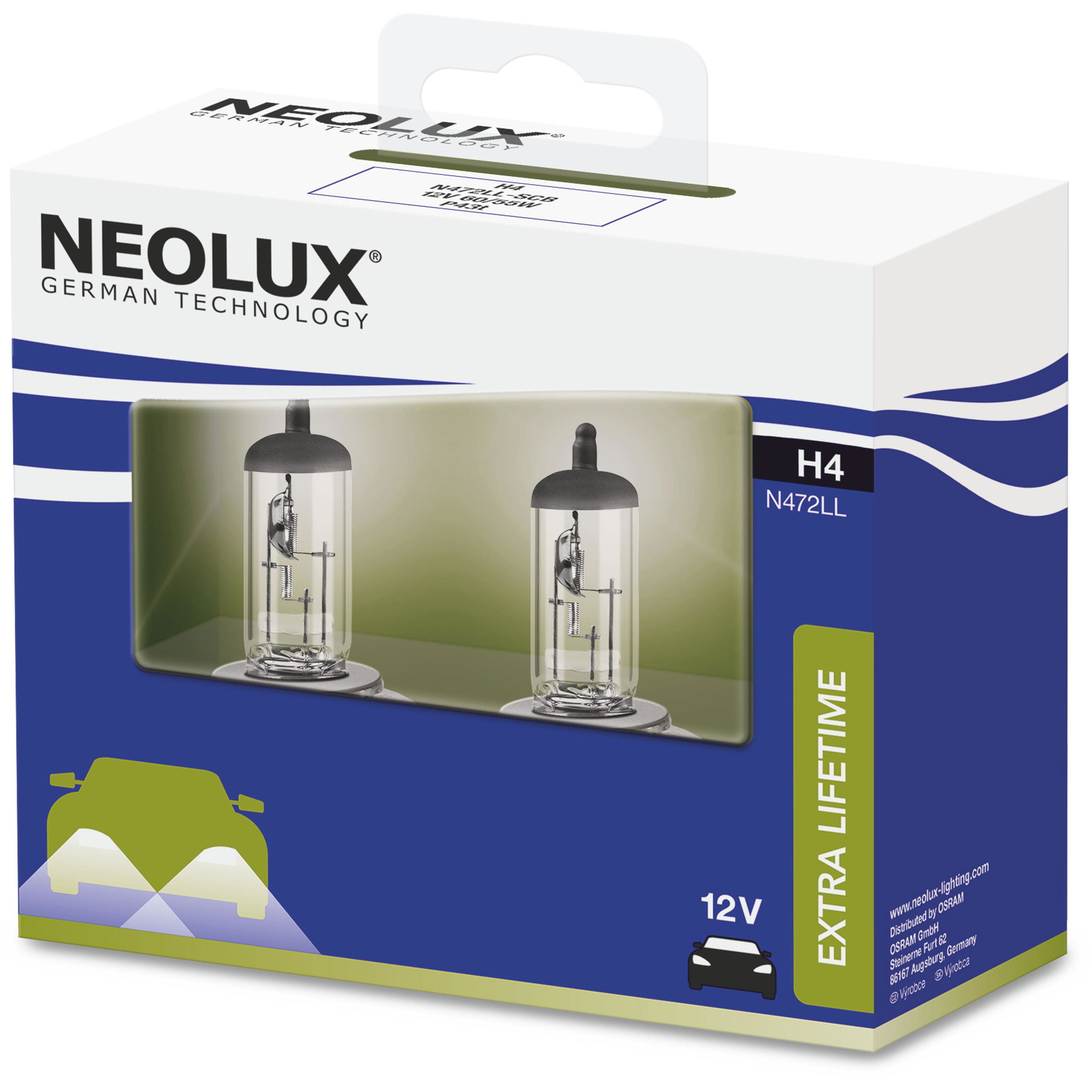 NEOLUX H4 Extra Liftime 12V, 60/55W (4052899500990)