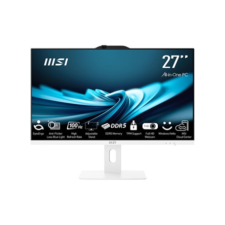 Komputer MSI MSI PC AiO PRO AP272P 14M-1086XEU, Core i3 14100, 27" FHD, Anti-Glare, Non-Touch, 16GB, 512GB SSD, N/A, No OS, White