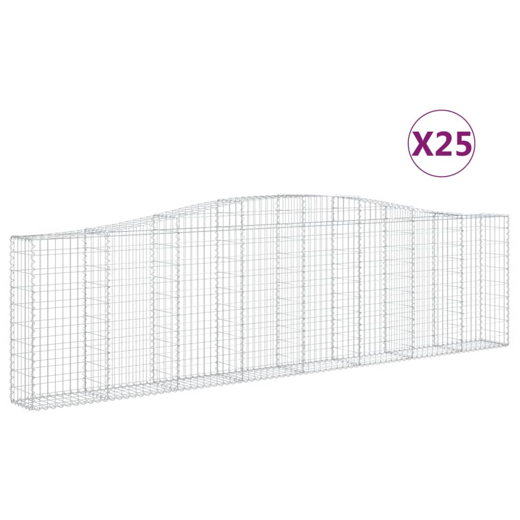 25 db íves horganyzott vas gabion kosár 400x30x100/120 cm (3145837)