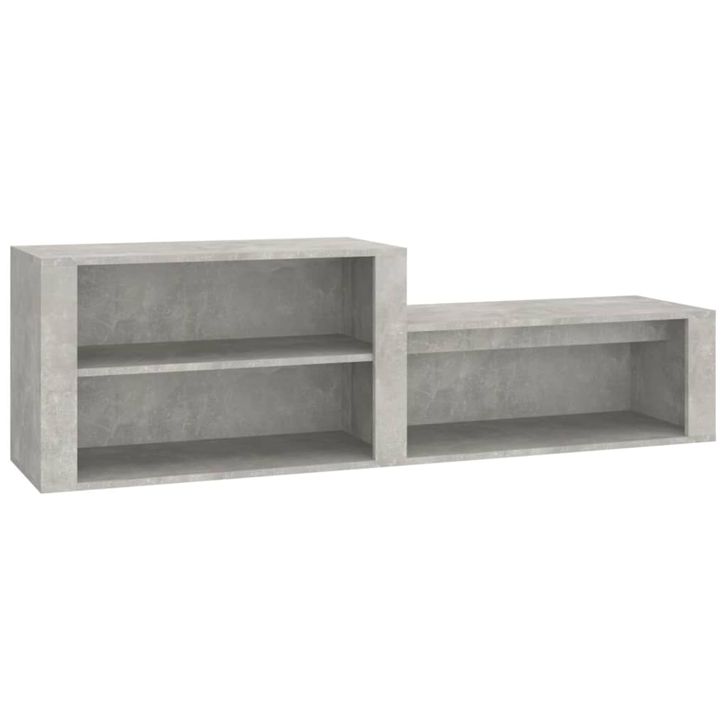 betonszürke szerelt fa cipőszekrény 150x35x45 cm (816916)