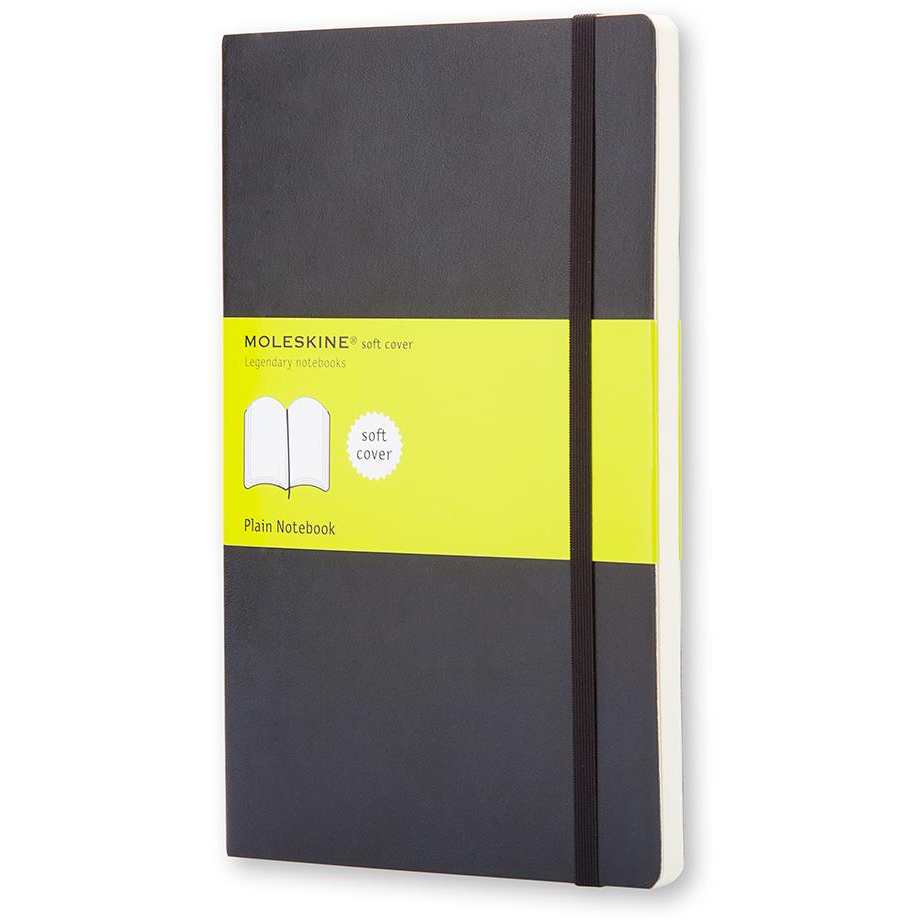 MOLESKINE L, puha borító, sima, fekete (QP618)