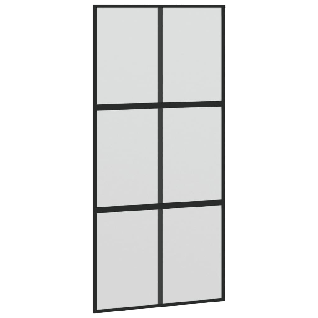 fekete edzett üveg és alumínium tolóajtó 102,5 x 205 cm (155209)