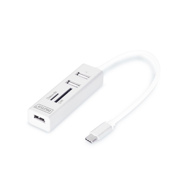 Digitus Concentrador Otg Usb Type-c™ Otg Con 3 Puertos + Lector De Tarjetas