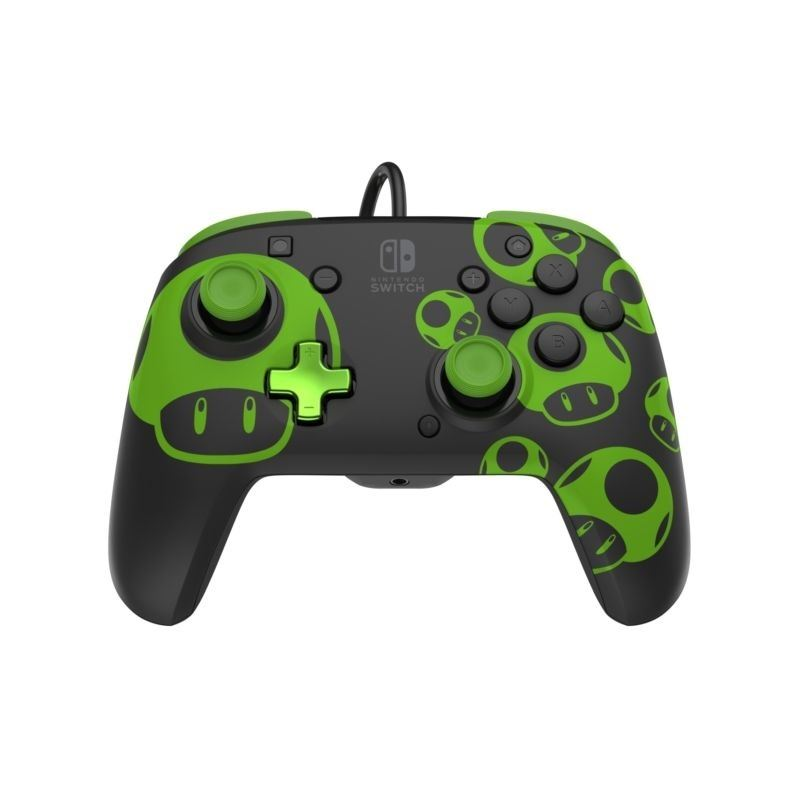 PDP REMATCH: 1-Up Glow in the Dark Fekete, Zöld USB Gamepad Analóg/digitális Nintendo Switch, Nintendo Switch OLED (500-134-GID)