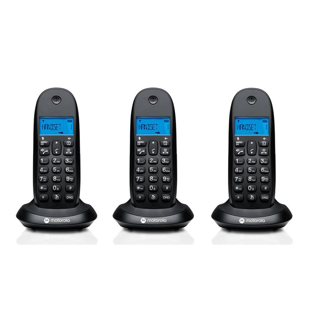 Motorola C1003CB+ DECT telefon 3db fekete (C1003CB+)
