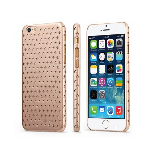USAMS STARRY TWINKLE műanyag telefonvédő (csillag minta) ARANY [Apple iPhone 6S 4.7] (IP6FX03)
