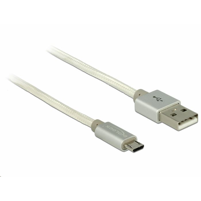 Delock 83917 USB-A apa > USB micro-B apa kábel 2m fehér (83917)