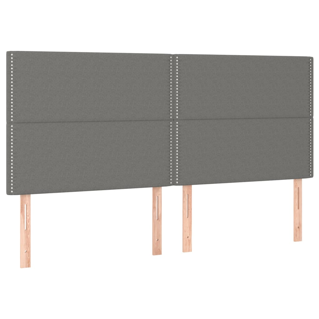 4 db sötétszürke szövet fejtámla 90x5x78/88 cm (3116207)