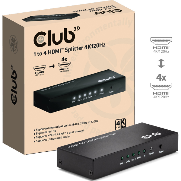 CLUB3D Umschalter HDMI 4x HDMI
