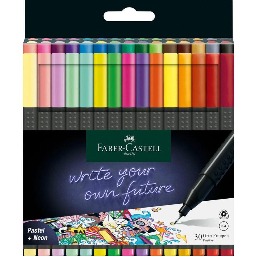 Faber-Castell Grip Finepen Filctoll készlet - Vegyes színek (30 db / csomag) (151630)