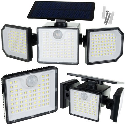 167 LED 500lm solarna svetilka s senzorjem gibanja 1800mAh IP65 6000-6500K