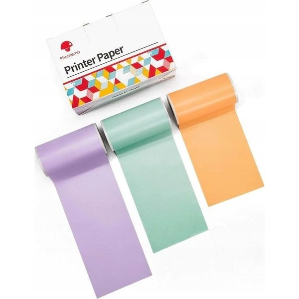 Phomemo Papier Przylepny Naklejki Wkłady Kolor 3x Rolka 50mm do Phomemo T02 / M02 PRO / M02X / Q12-RMSMLL